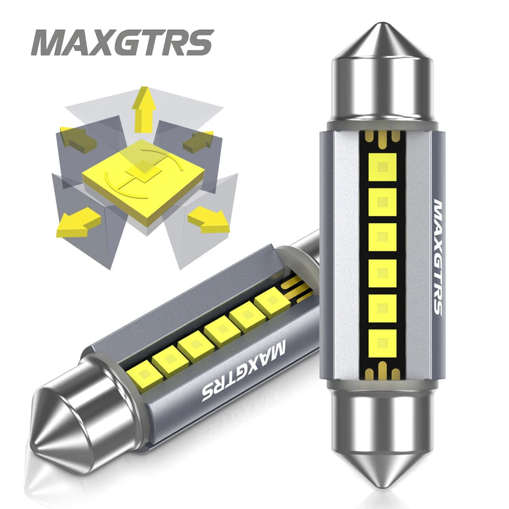 2Pcs MAXGTRS LED C5W C10W 39mm 41mm 42mm LED Festoon Canbus 