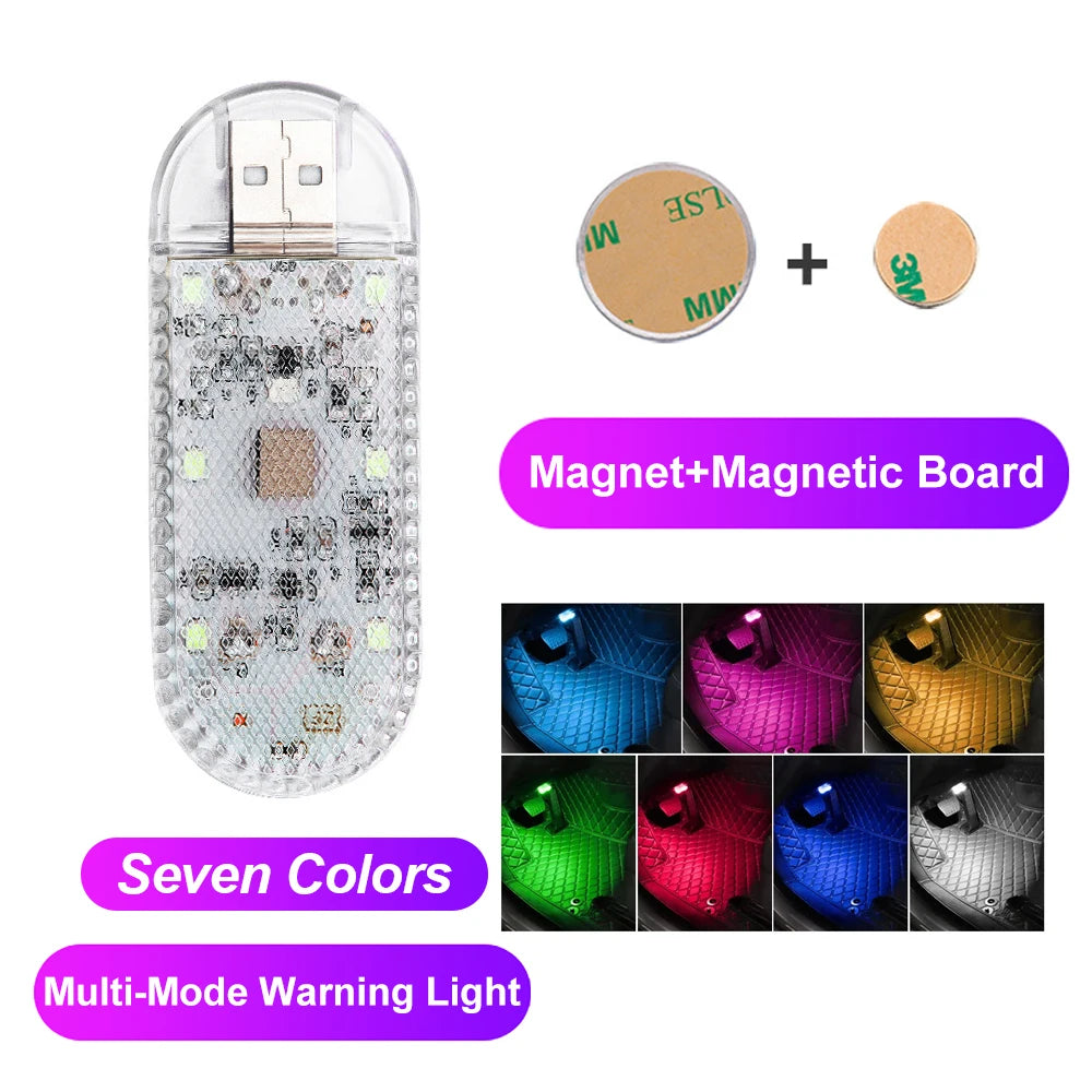 1/2X LED Touch Light Mini Wireless Car Interior Lighting Auto Roof Ceiling Reading Lamp for Door Foot Trunk Storage Box Charger