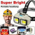 Powerful LED Headlamp COB Induction Rechargeable Head Flashl