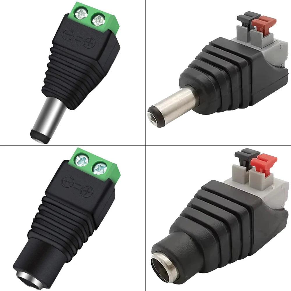 5pcs 12V DC Power Connector Plug Jack Male Female Socket Bar