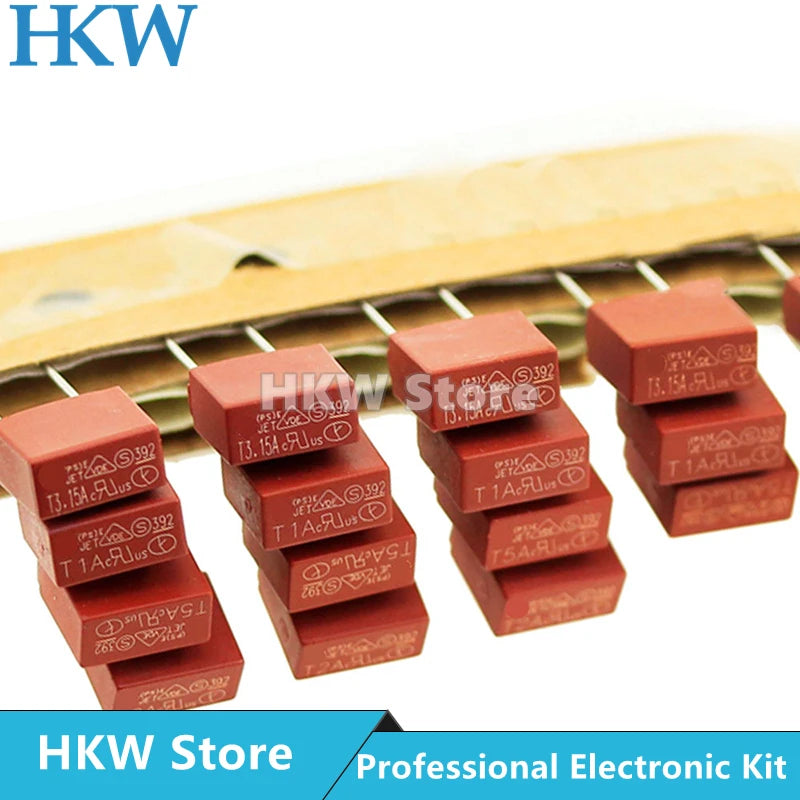 10-20pcs Square Fuse Slow Blow T0.5A T0.8A T1A T1.6A T2A T2.
