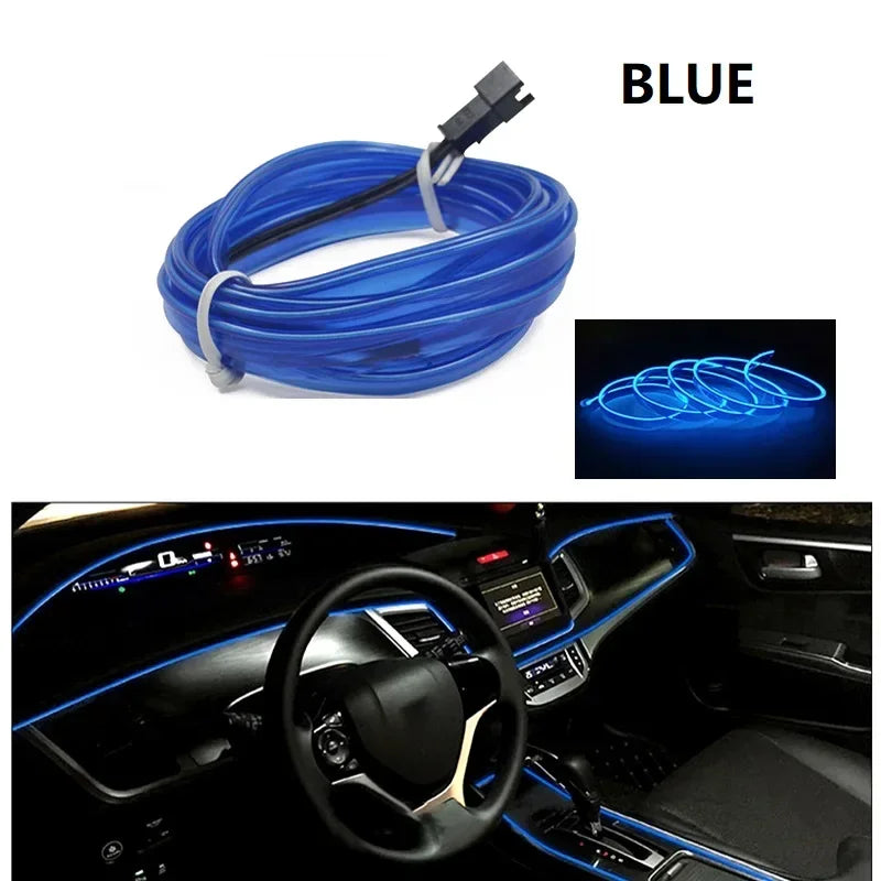 Car Interior Decorative Lamps Strips 1M 2M 3M 5M Atmosphere 