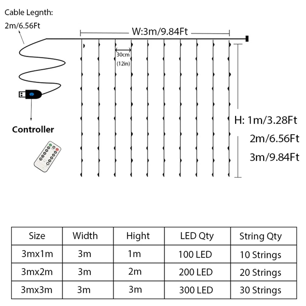 3MX1M/2M/3M Battery/USB Power LED String Fairy Lights Garlan