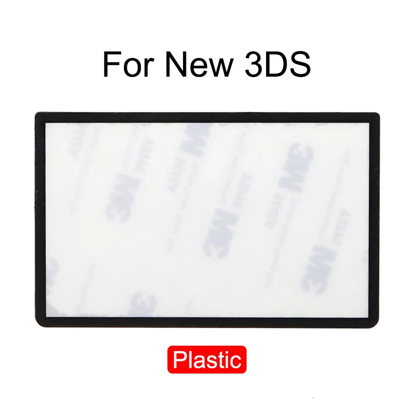 YuXi Plastic & Glass Upper Screen Lens Cover For New 3DS Top LCD Screen Protector Panel Top Surface W/ Adhesive