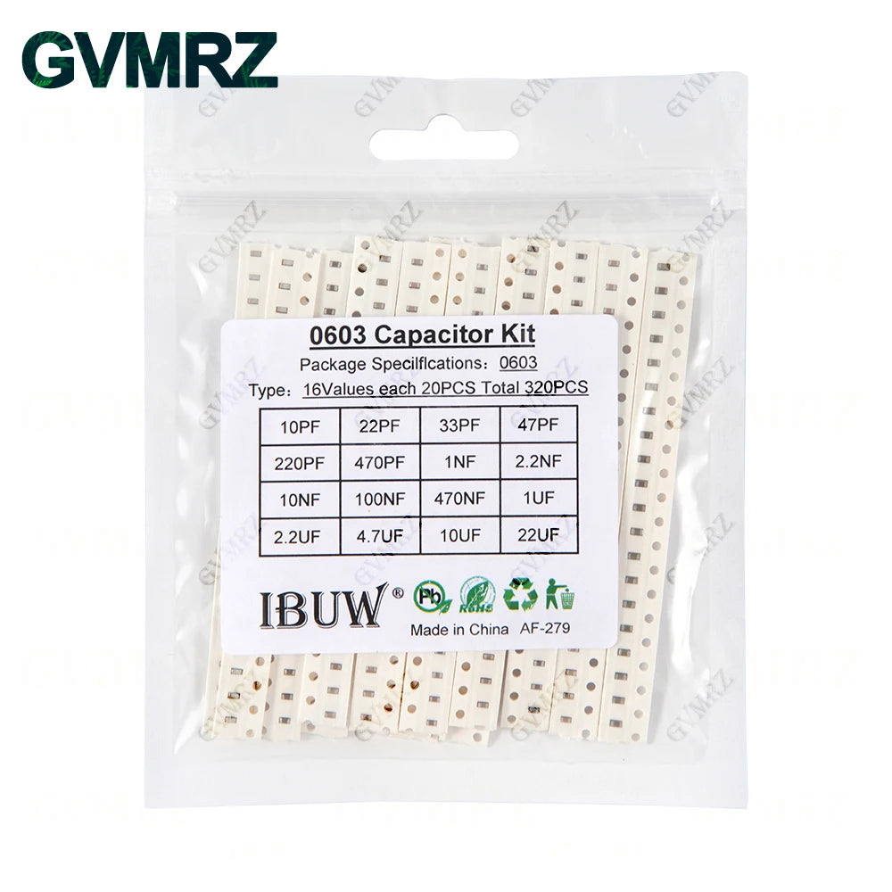 0402 0603 0805 1206 SMD Ceramic Capacitor Assorted Kit 1pF -