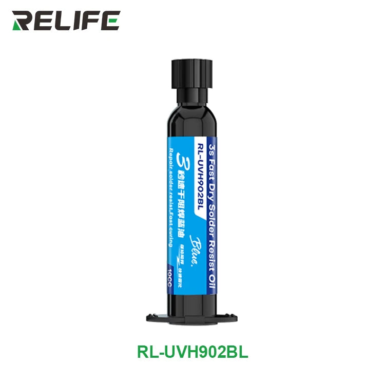 RELIFE RL-UVH902 UV Transparent Curing Solder Mask for Mobile Phone Repair Jumping Wire Quick Dry Curing Welding Paste Flux Oil