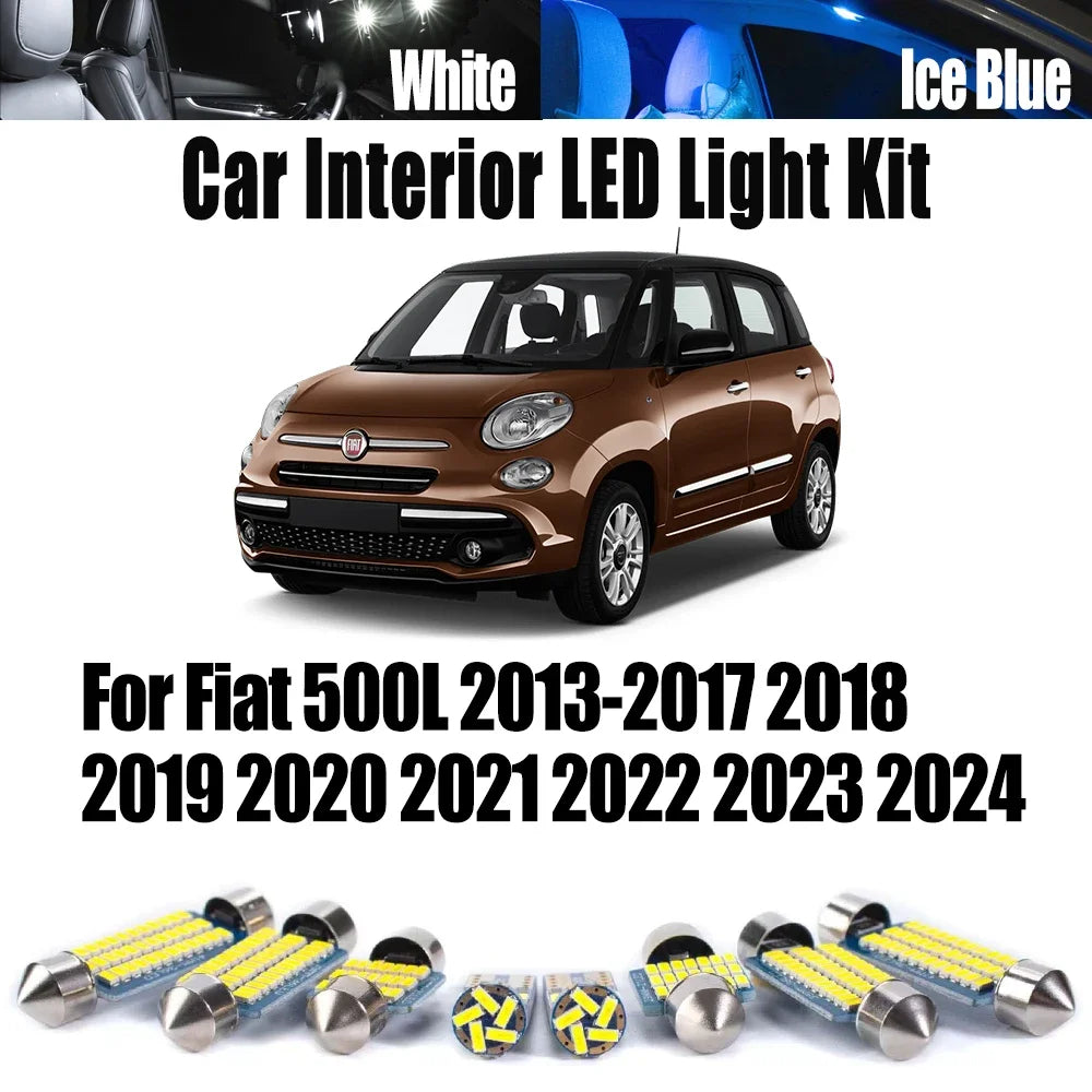 11-Piece LED Interior Light Kit for Fiat 2013-2022 - Canbus Error-Free Interior Bulbs