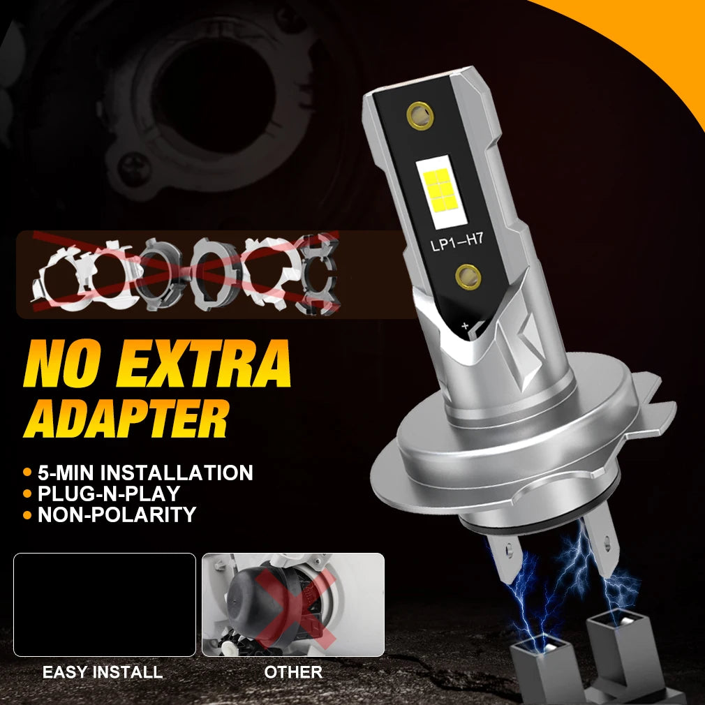 20000LM H7 LED Headlight Kit Mini Bulb 100W CSP 3570 for Car