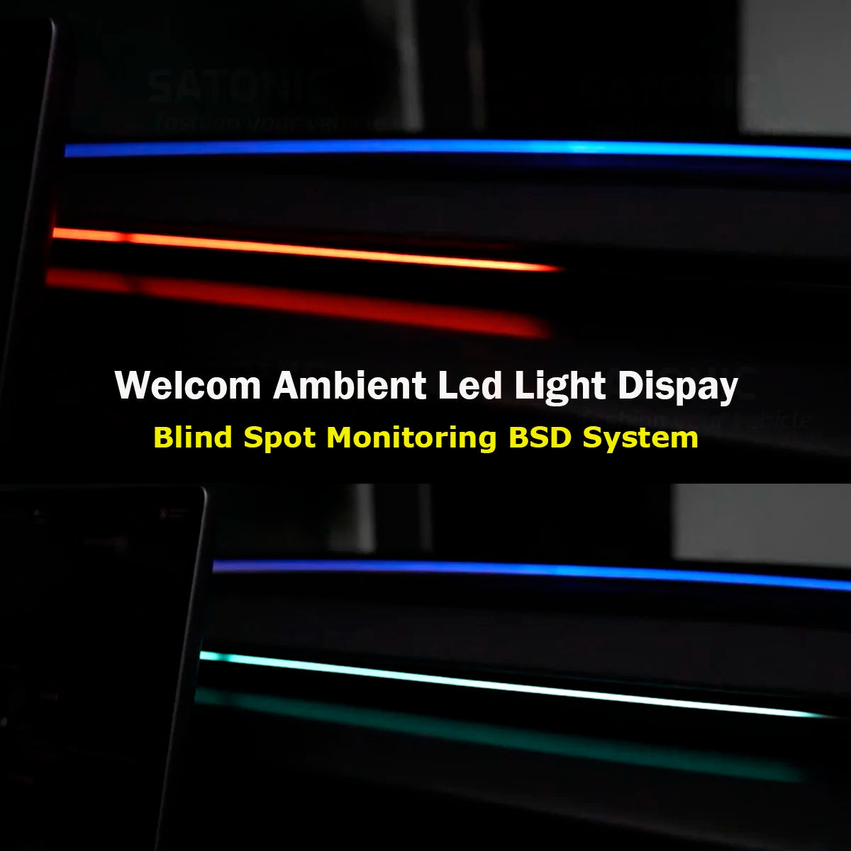 SATONIC V3.0 Blind Spot Alarm System with Ambient LED Light 
