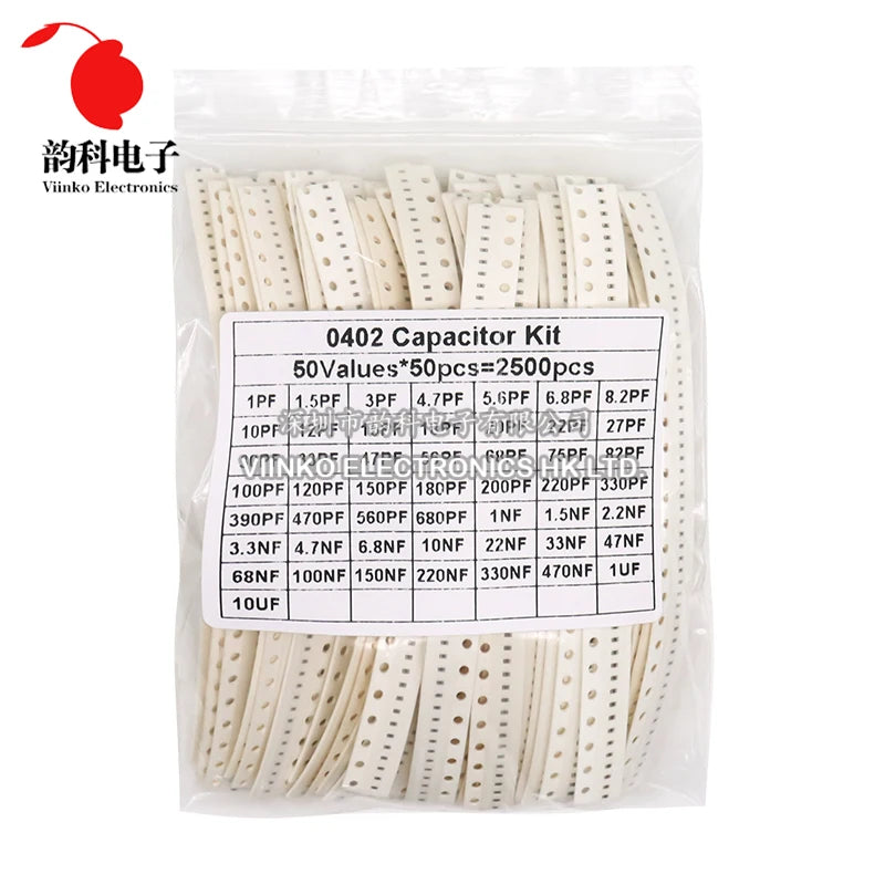 2500pcs 0402 0603 0805 SMD Ceramic Capacitor Assorted Kit 50