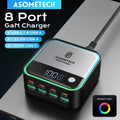 GaN USB C Charger 8 Port Mini Desktop Charger Ambient Lighti