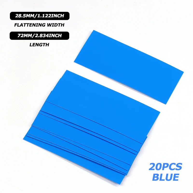 20/50/100pcs 18650 PVC Heat Shrink Wrap Pre-cut Insulated Wrapping Sleeving Shrinkable Heat-shrink Tubing Battery Film Case
