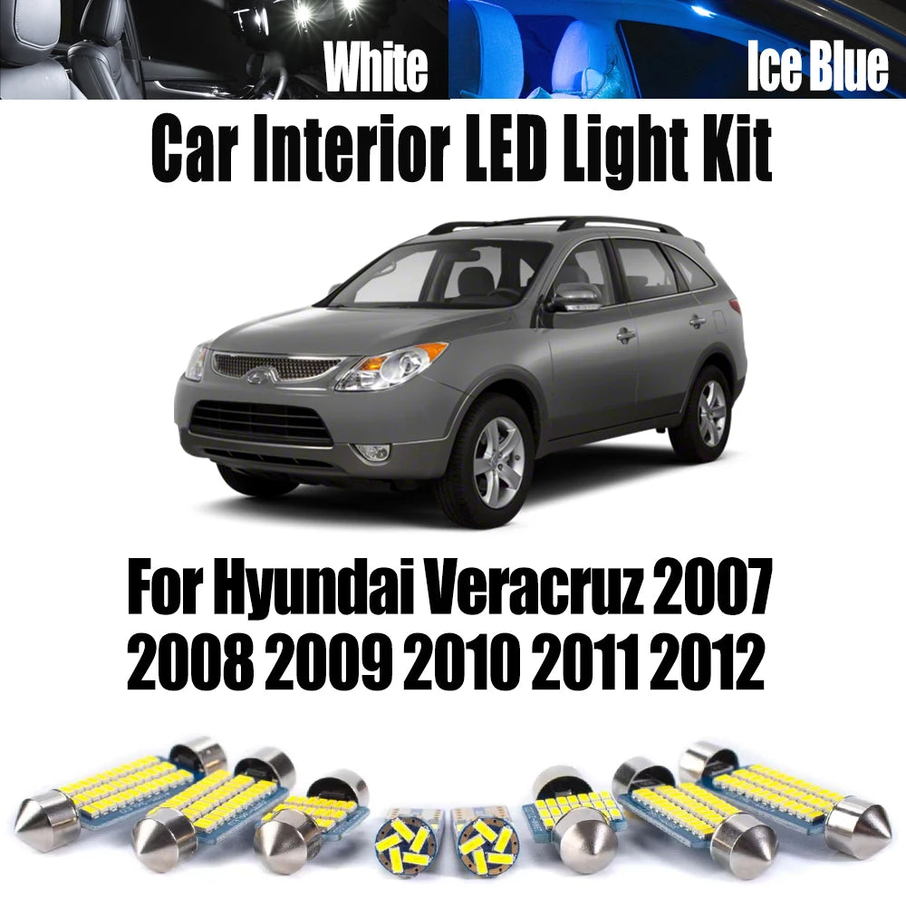 10-Piece LED Interior Light Kit for Hyundai - Canbus Error-Free Interior Bulbs