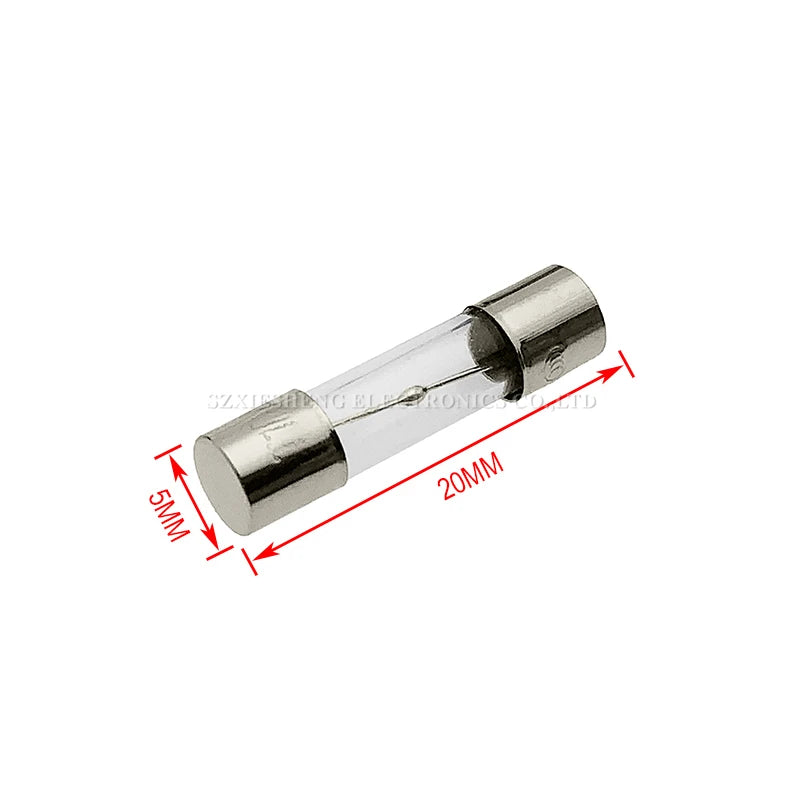 10PCS 5 20/6 30MM Slow-Blow Glass Tube Fuse T0.5A 1A 1.25A 1.5A 1.6A 2A 2.5A 3.15A 4A 5A 6.3A 7A 8A 10A 15A 20A Time-Delay Fuses
