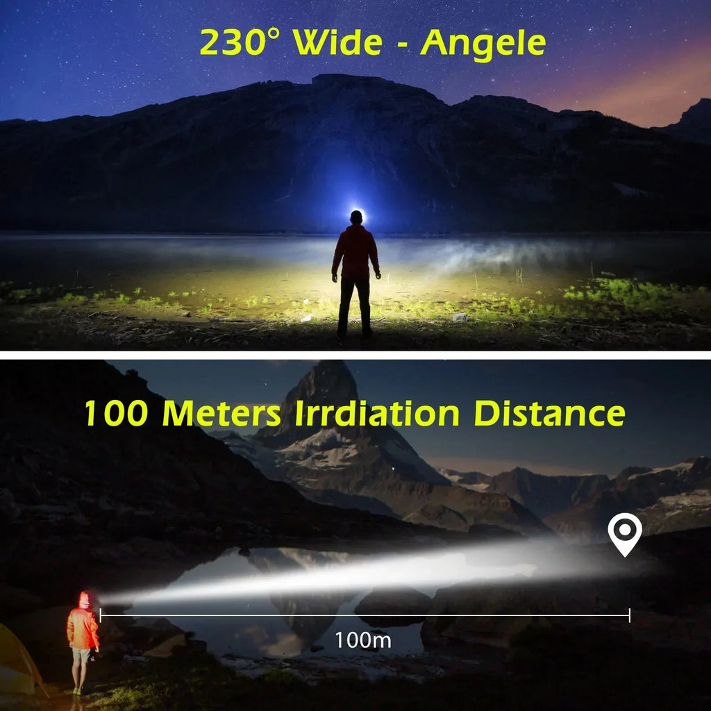 USB Rechargeable LED Sensor Headlamp COB Headlight Head Torc