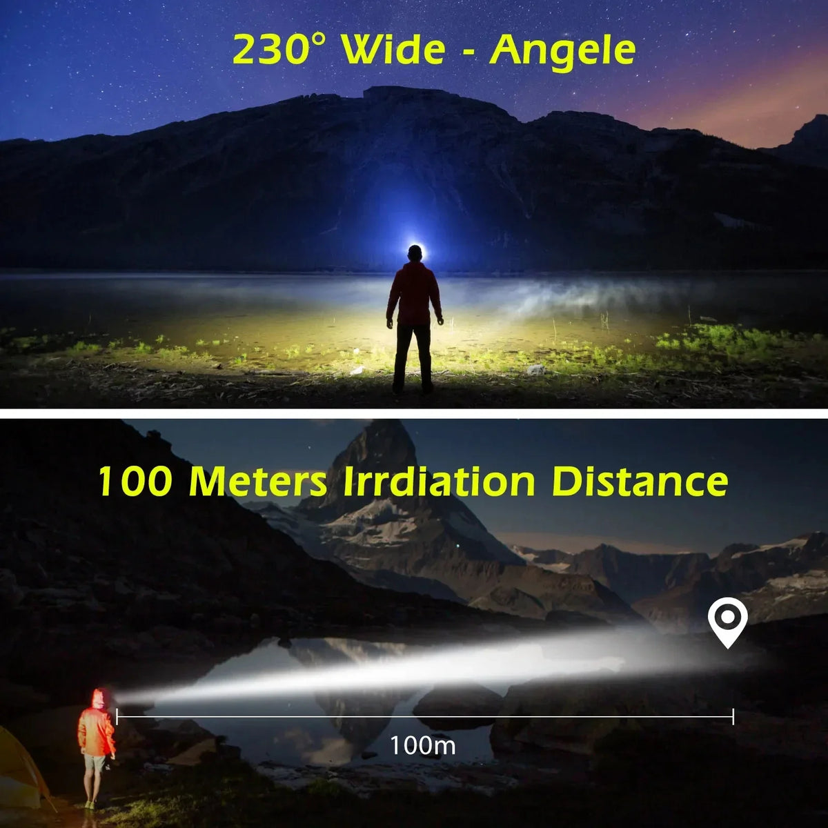 USB Rechargeable LED Sensor Headlamp COB Headlight Head Torc
