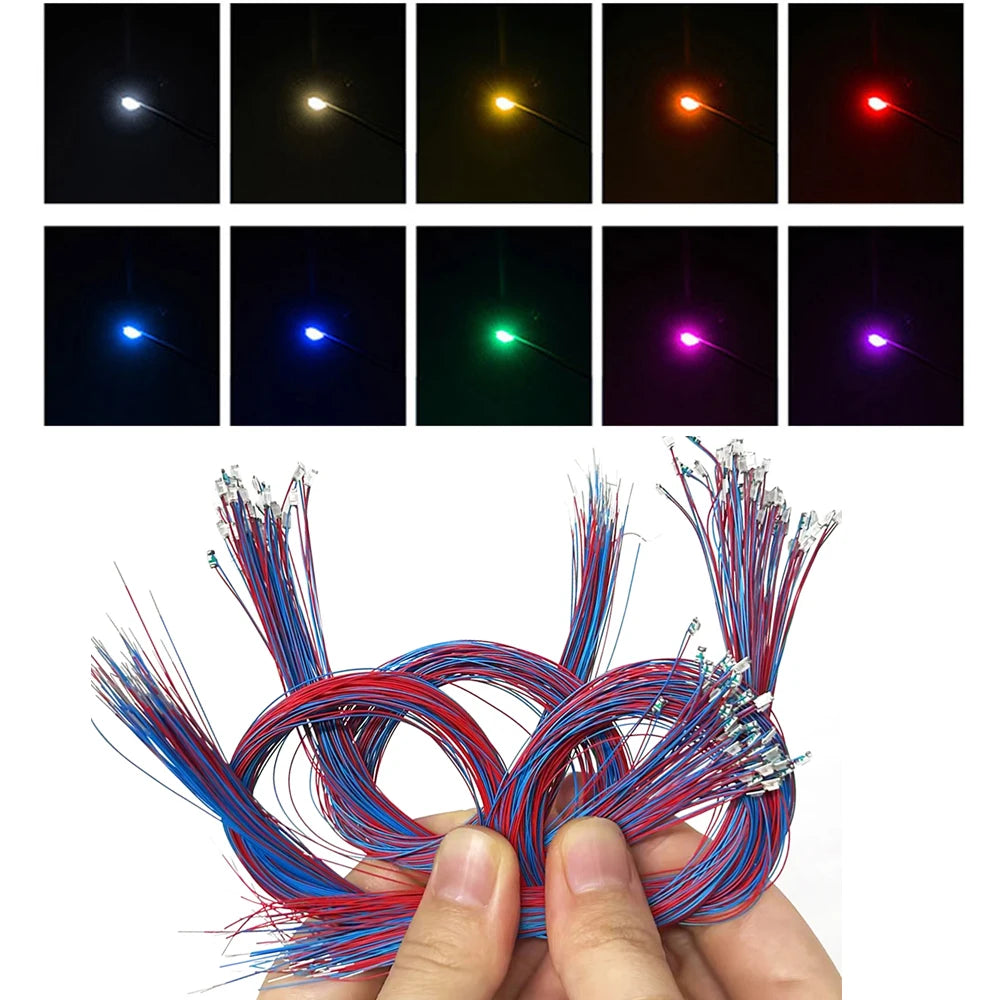 10Pcs 0805 Flashing LED SMD Wire for Model Train HO N OO Sca