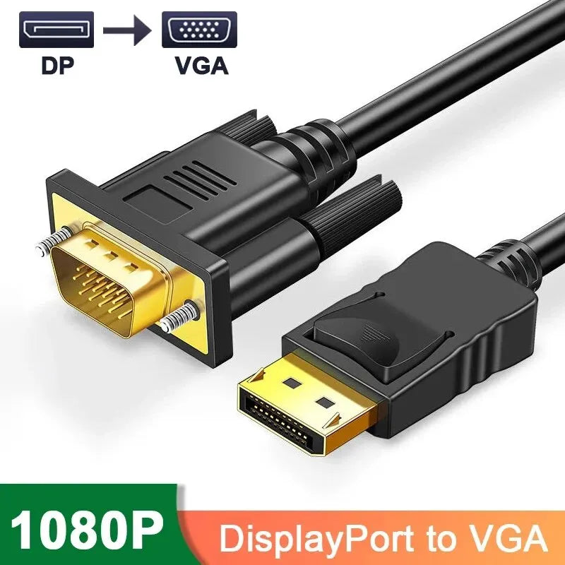 DP TO VGA Cable DisplayPort to VGA Adapter Conversion HD Vid