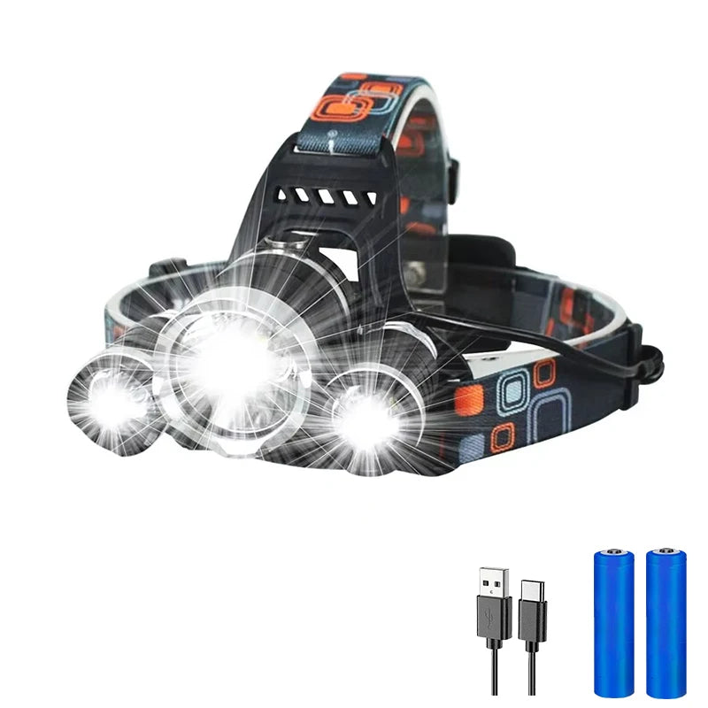 Super Bright Led Headlamp Use 18650 Battery Rechargeable Fishing Headlight Outdoor Hunting Camping Waterproof Head Light