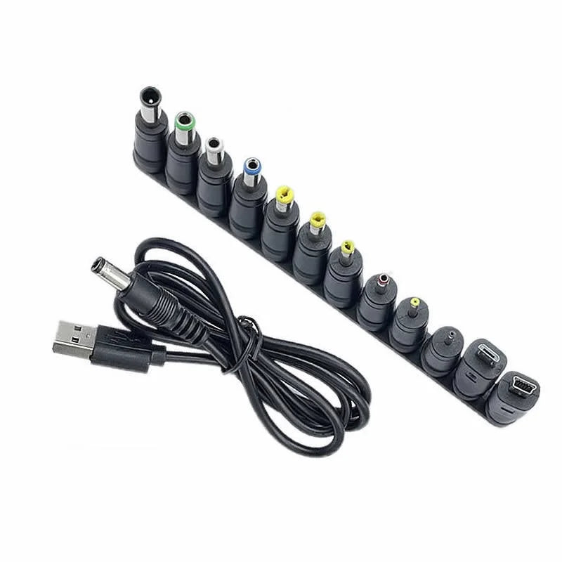 12 in 1 USB 5V to DC Power Cable Universal USB to DC Jack Ch