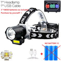 12000 Lumens Super Bright LED Headlamp with Motion Sensor Shot 1500m LED Headlight IPX7 Waterproof Head Lamp for Camping Fishing