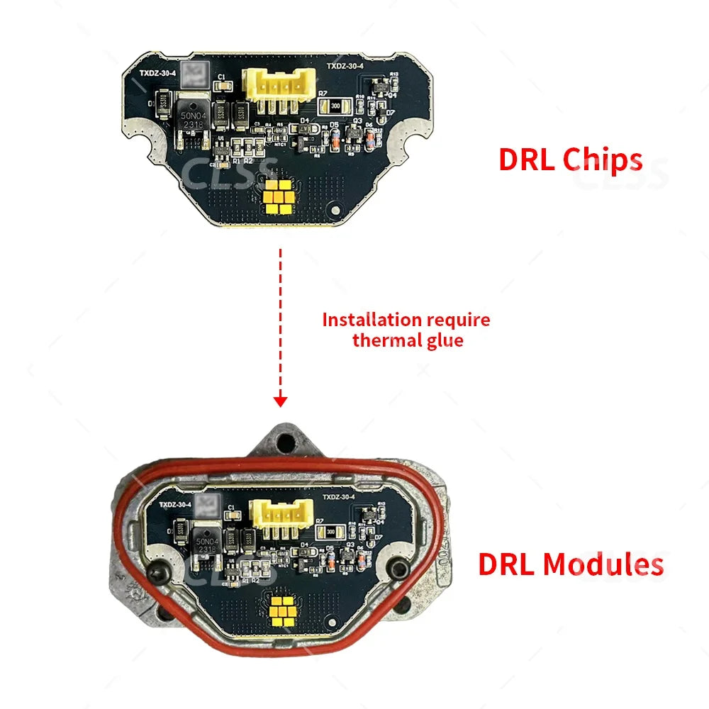 DRL LED Boards Angel Eyes Headlight Daytime Running Light Module For Ford Fiesta MK8.5 Focus ST-Line MK4.5