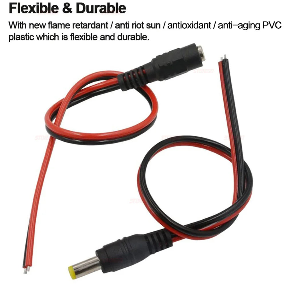 10/20/50PCS 12V DC Connectors Male Female Jack Cable Wire Li