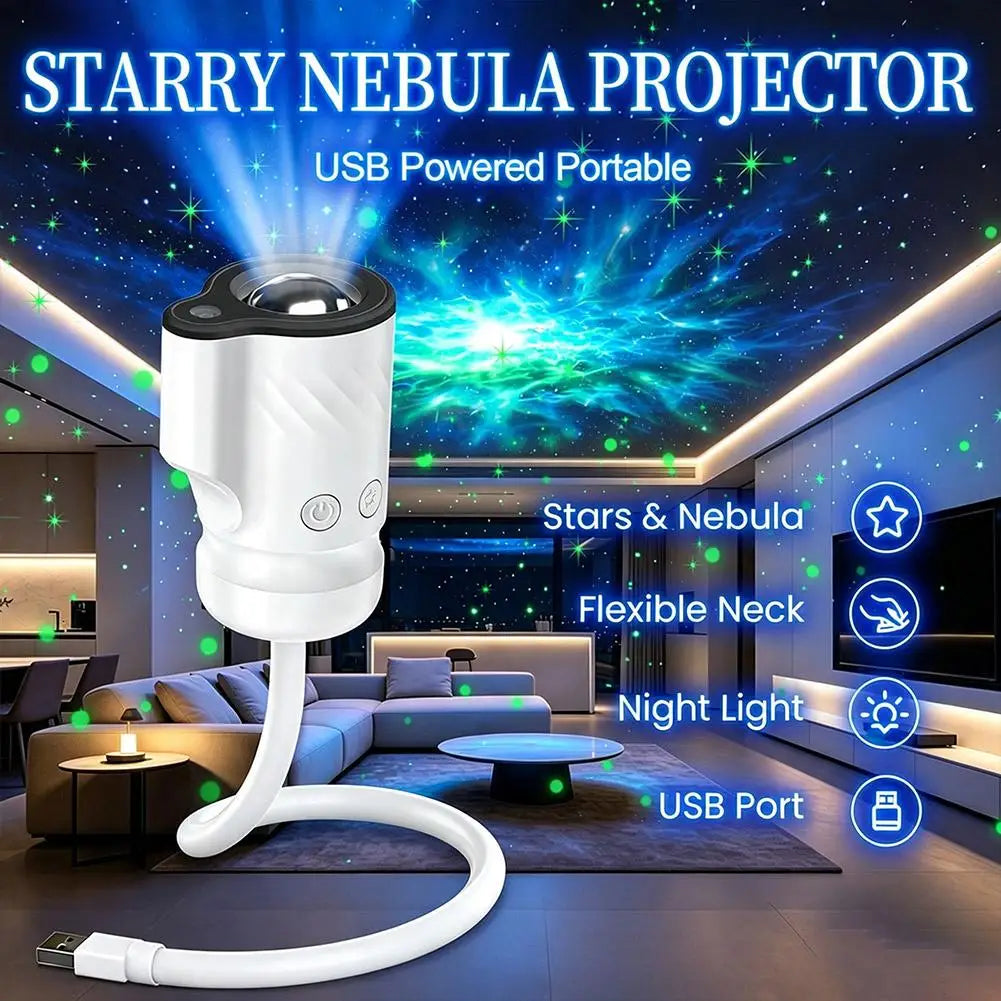 USB Galaxy Starry Sky Projector Light HD Focus Night Light R