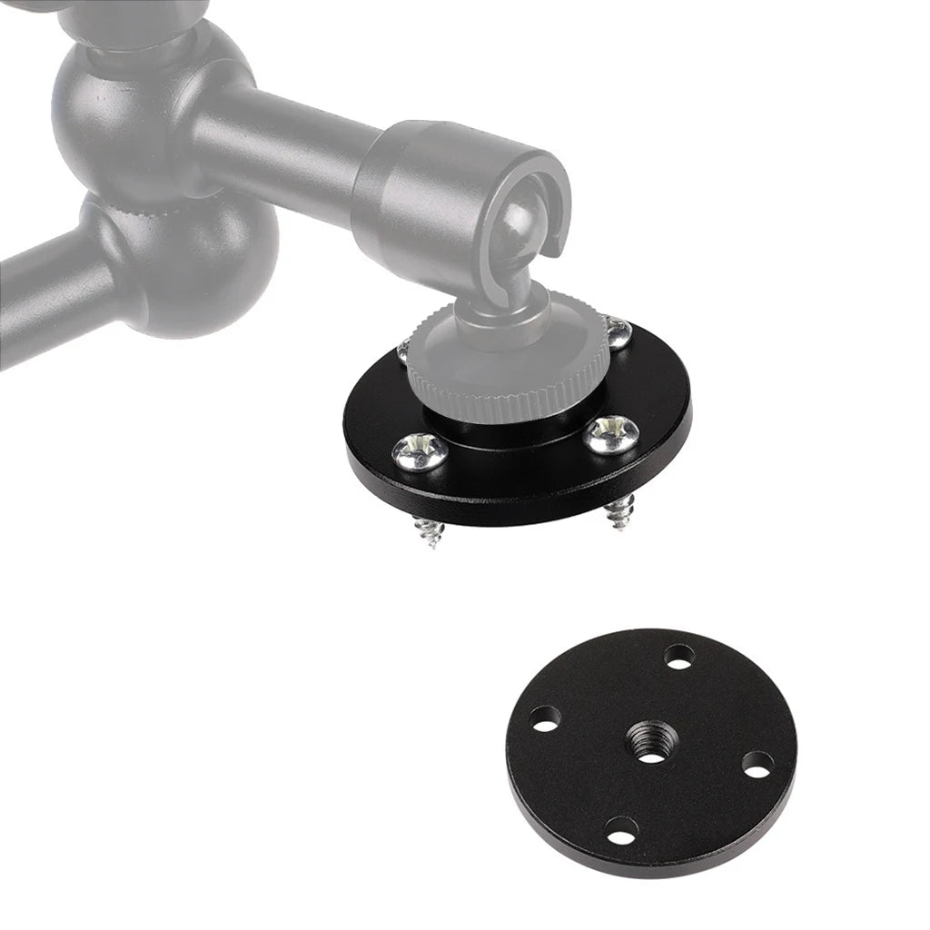 Metal Plate Wall Mount 1/4 3/8 Thread Magic Arm Fixed Base f