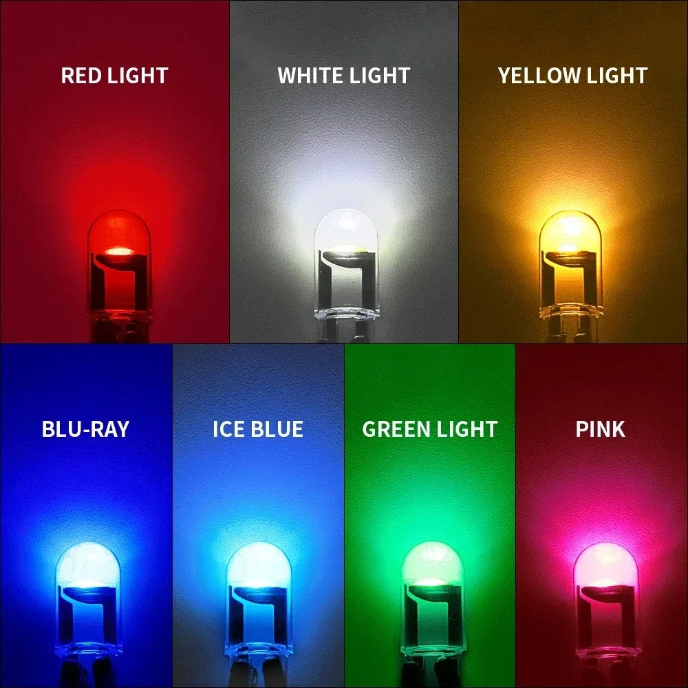 10X New W5W LED Canbus T10 Car Lights COB Glass Interior Par