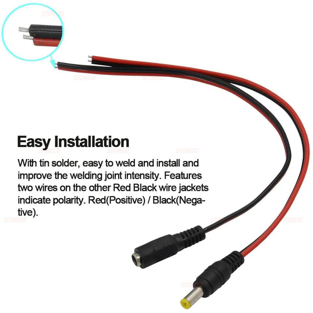 10/20/50PCS 12V DC Connectors Male Female Jack Cable Wire Li