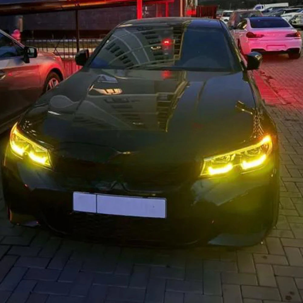 LED Headlight Yellow DRL Set For 2019-2022 BMW G20 G21 318d 320d 320dx 320i 320ix 330d 330dx 330e 330i M340ix