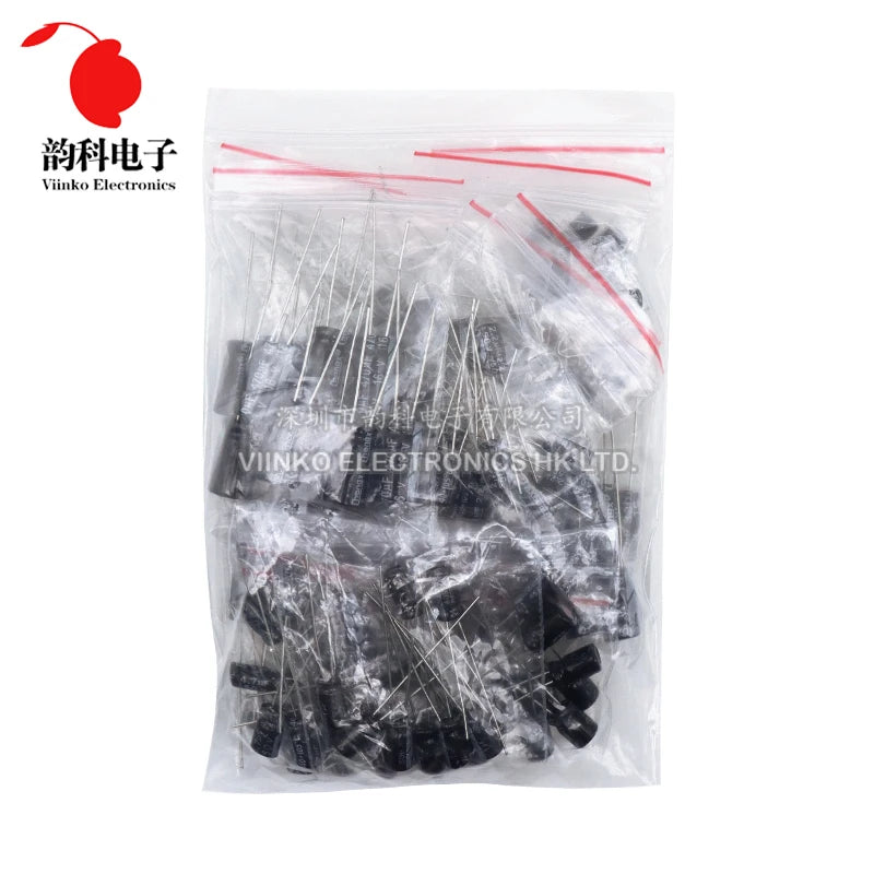 120pcs Electrolytic Capacitor Assortment Kit 12Values 1uF - 