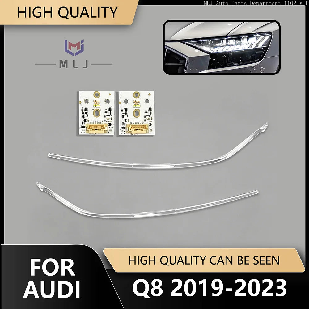 Angel Eye For 2019-2023 Audi Q8 SQ8 RSQ8 LED DRL Headlight Light Guide Strip Daytime Running Light Chip Bar
