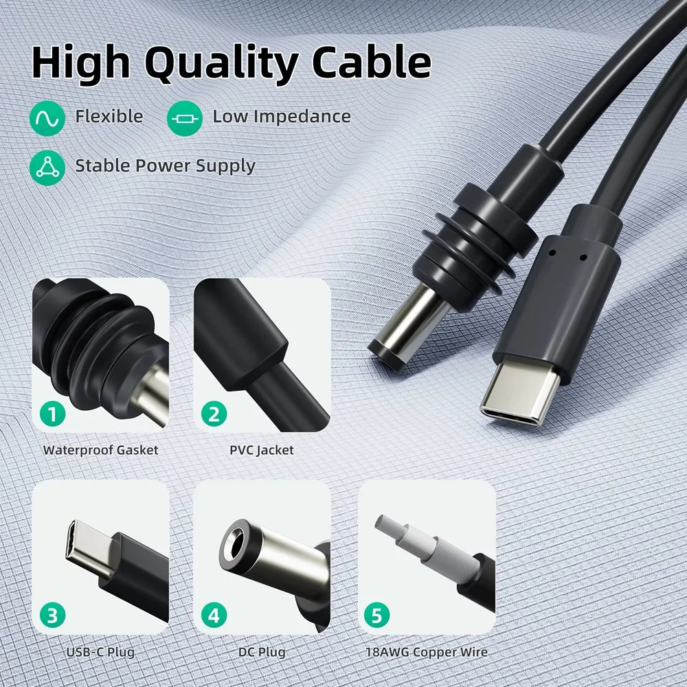 For Starlink Mini Cable 2M(6.6ft) Starlink Mini DC Power Typ