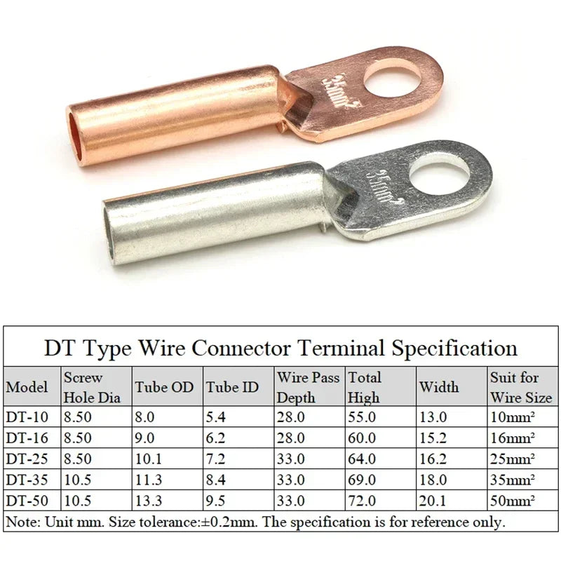 Wire Crimp Connector Car Auto Copper Terminal Block DT-10/16