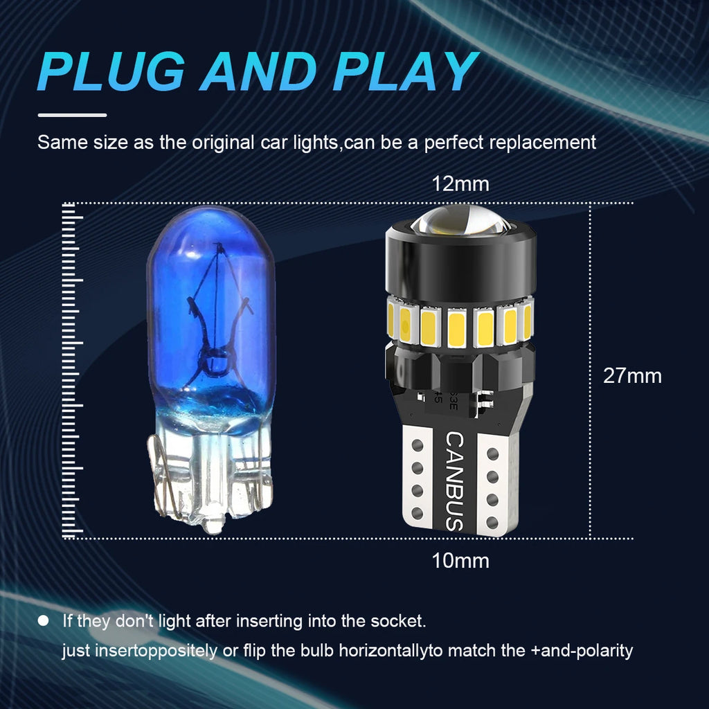 NLpearl 2PCS T10 W5W LED Canbus 168 194 Bulb Auto Car Interi