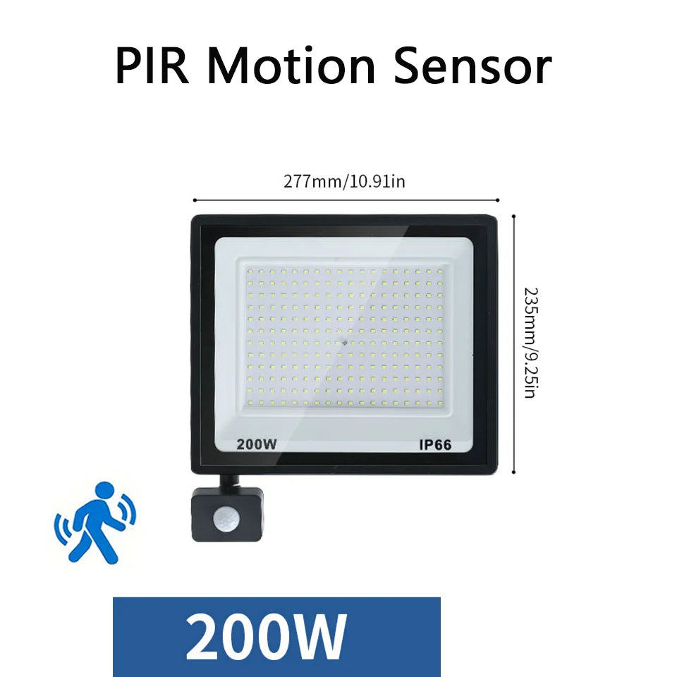 LED Floodlight Motion Sensor AC220V AC110V 10W-300W Waterproof Outdoor Projector Exterior Spotlight Outdoor lamp Wall Reflector