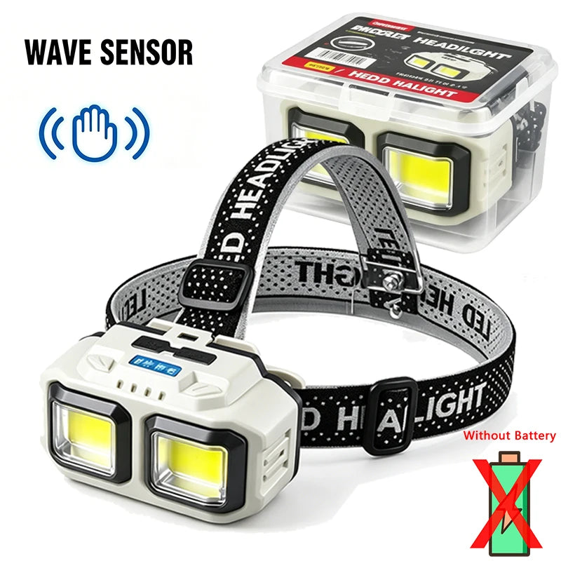 Super Bright LED Induction Headlamp USB Rechargeable Flashlight Headlight Waterproof Head Light For Outdoor Camping Fishing
