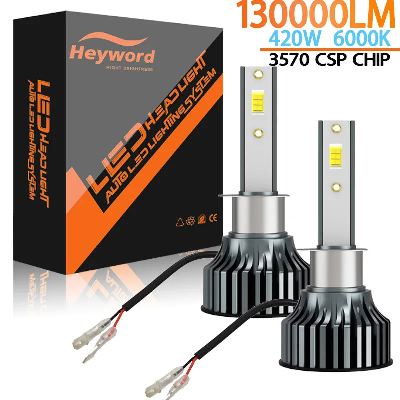 Heyword 2Pcs LED H4 H7 Car Headlight H1 LED Bulb H8 H11 9005 HB3 9006 HB4 9004 H3 H13 Led Lights 120000LM Turbo Lampada 12V