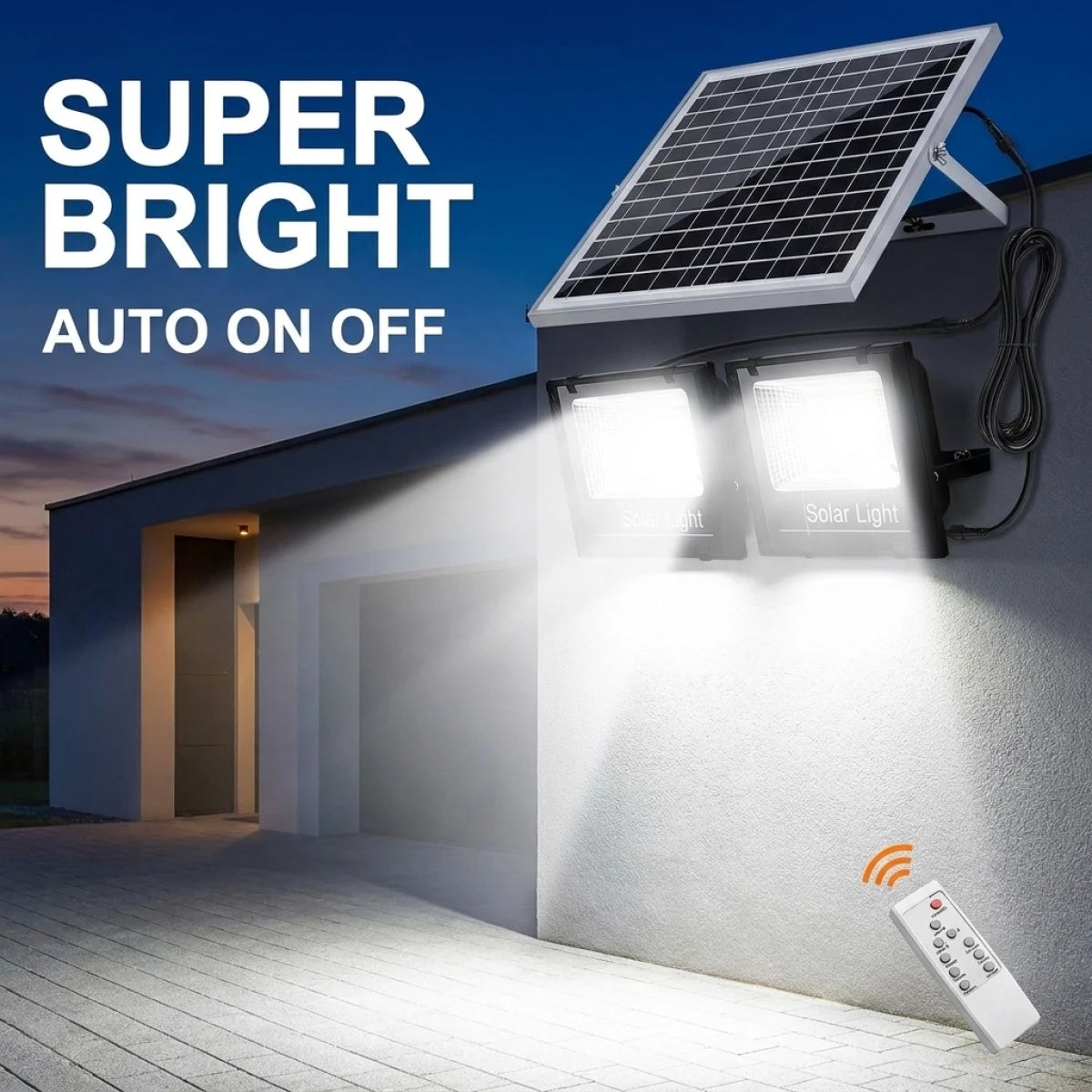 12000/8000mah Outdoor Solar Light 2 Head Solar Lamp Waterpro