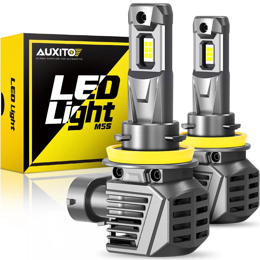 AUXITO 2Pcs 22000LM Turbo H8 H11 LED Headlight 120W Super Br