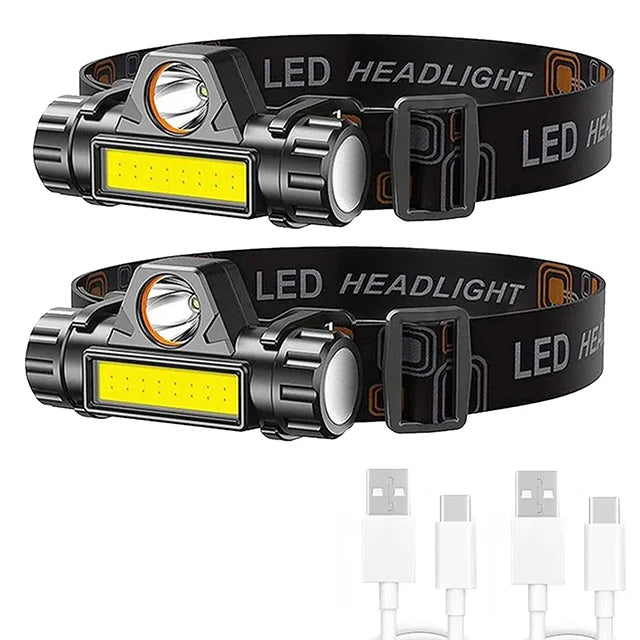 1-5PCS Rechargeable COB LED Headlamp Strong Magnetic Powerful Headlight Super Bright Waterproof Head Torch For Outdoor Fishing