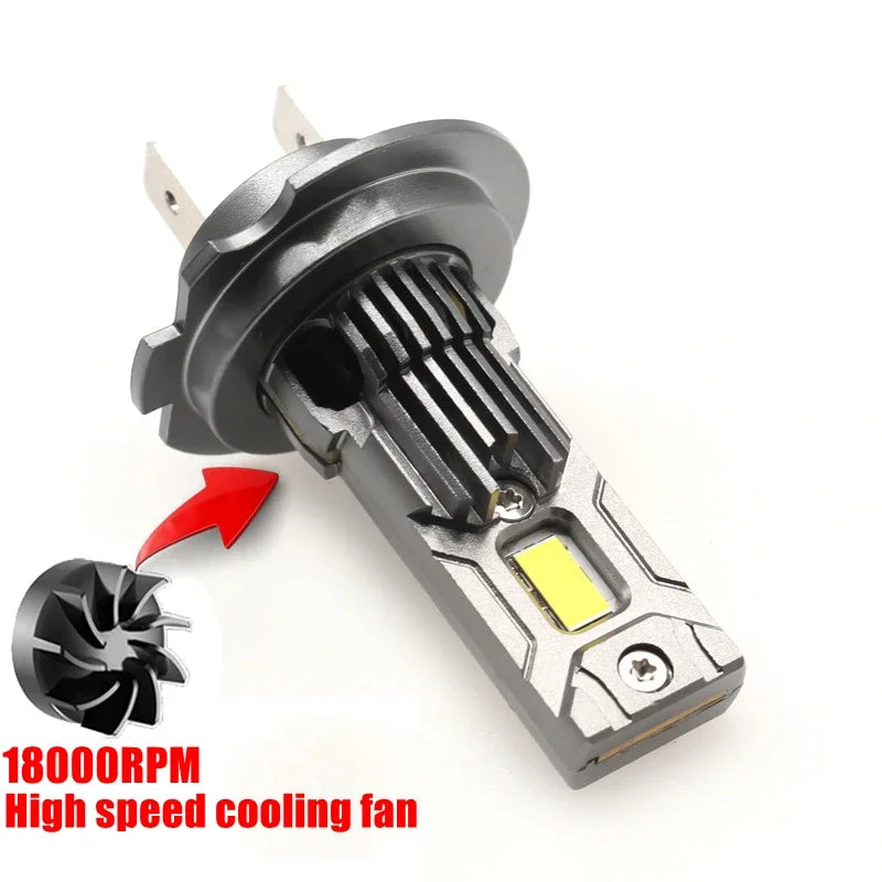 2PCS 80W M3P H7 LED Headlight Bulb Mini Wireless 6000K CSP f