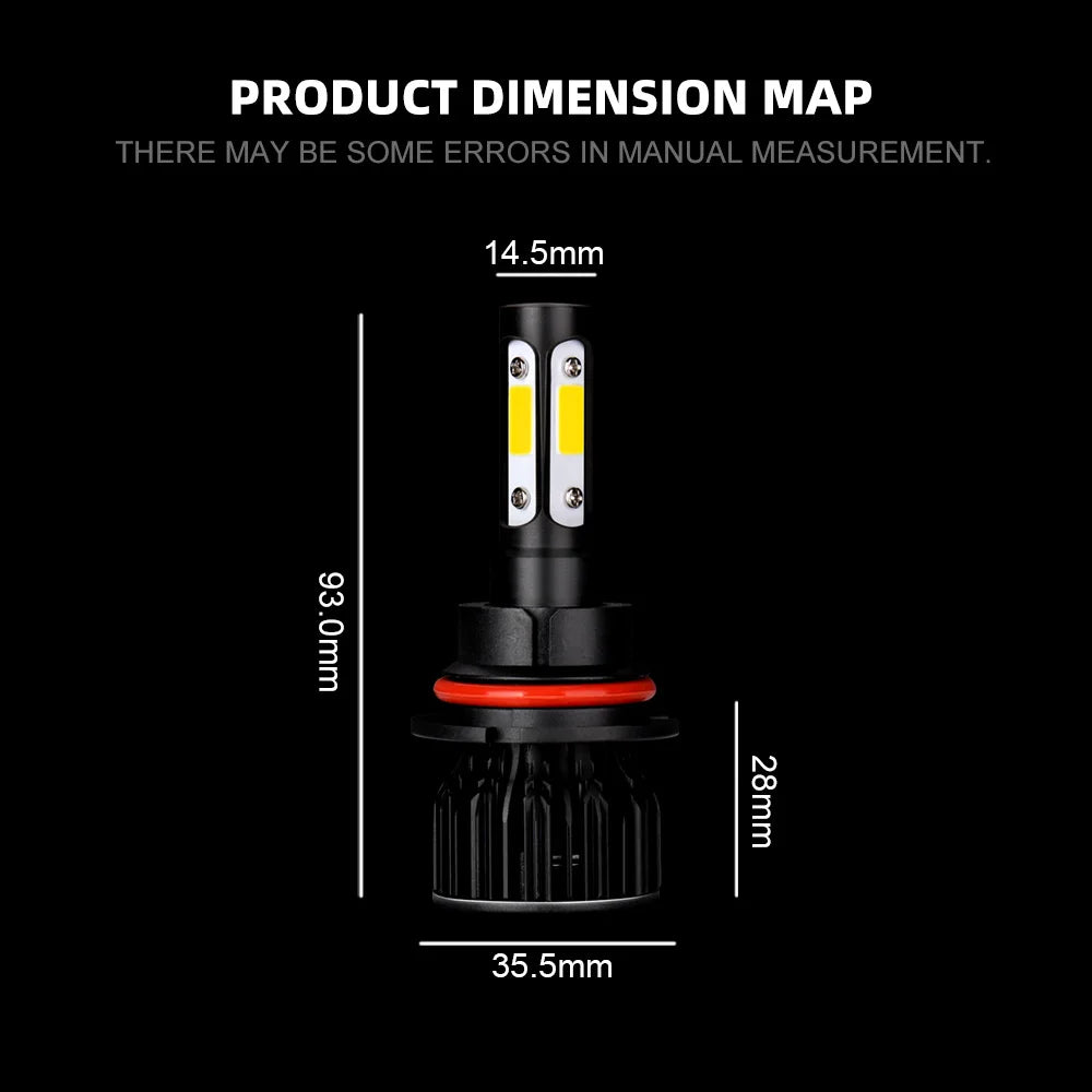 High Quality 1Pair 9007 Car LED High Low Headlight Bulb for 