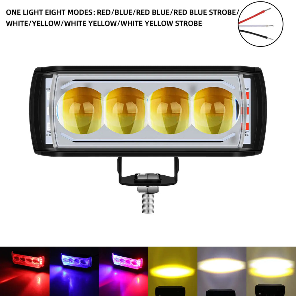 1/2pcs Car LED Work Light Laser Spotlights Super Bright Headlights White Yellow Flashing Warning Light DRL Driving Light Plastic