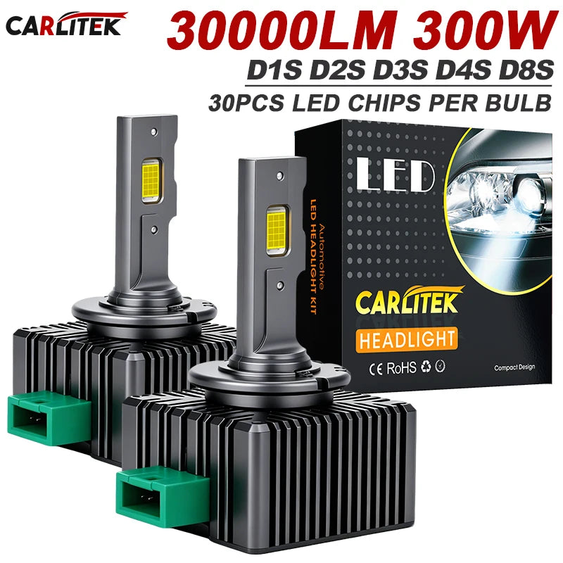 2PCS D1S D3S LED Car Headlights HID Bulbs 300W D2S D4S D8S D