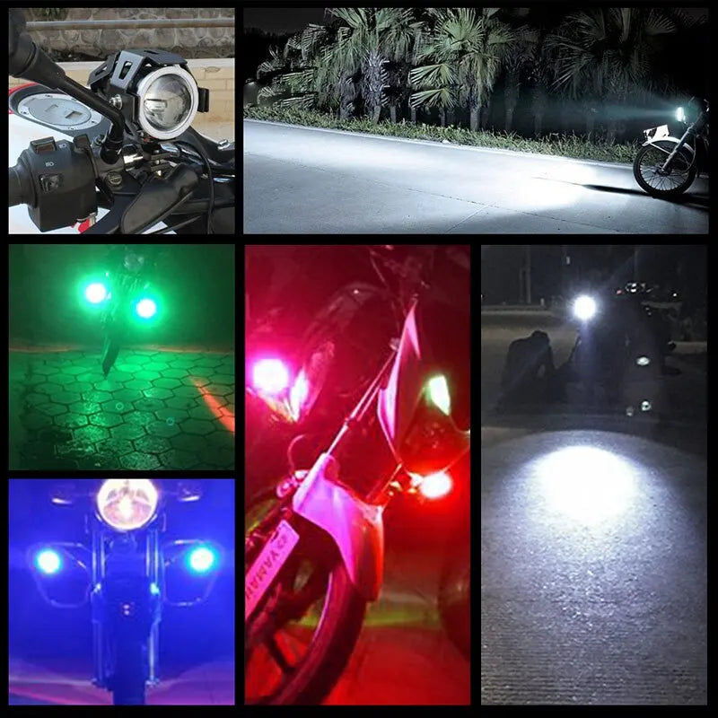 Motorcycle Headlight Fog Lights Super Bright Abgle Eyes Addi