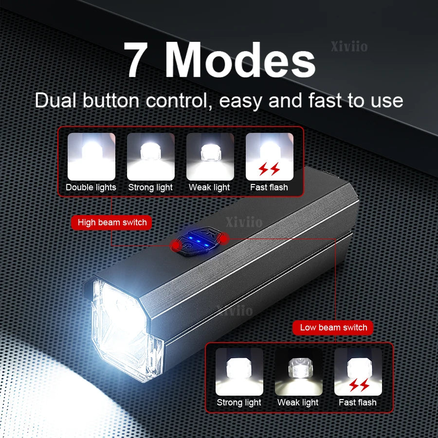 NEW 99000LM Bicycle Headlight USB Rechargeable Waterproof Bi