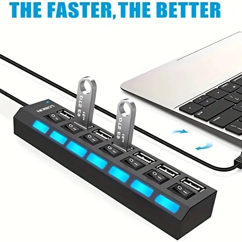 High Speed 4/7 Ports USB HUB 2.0 Adapter Expander Multi USB 